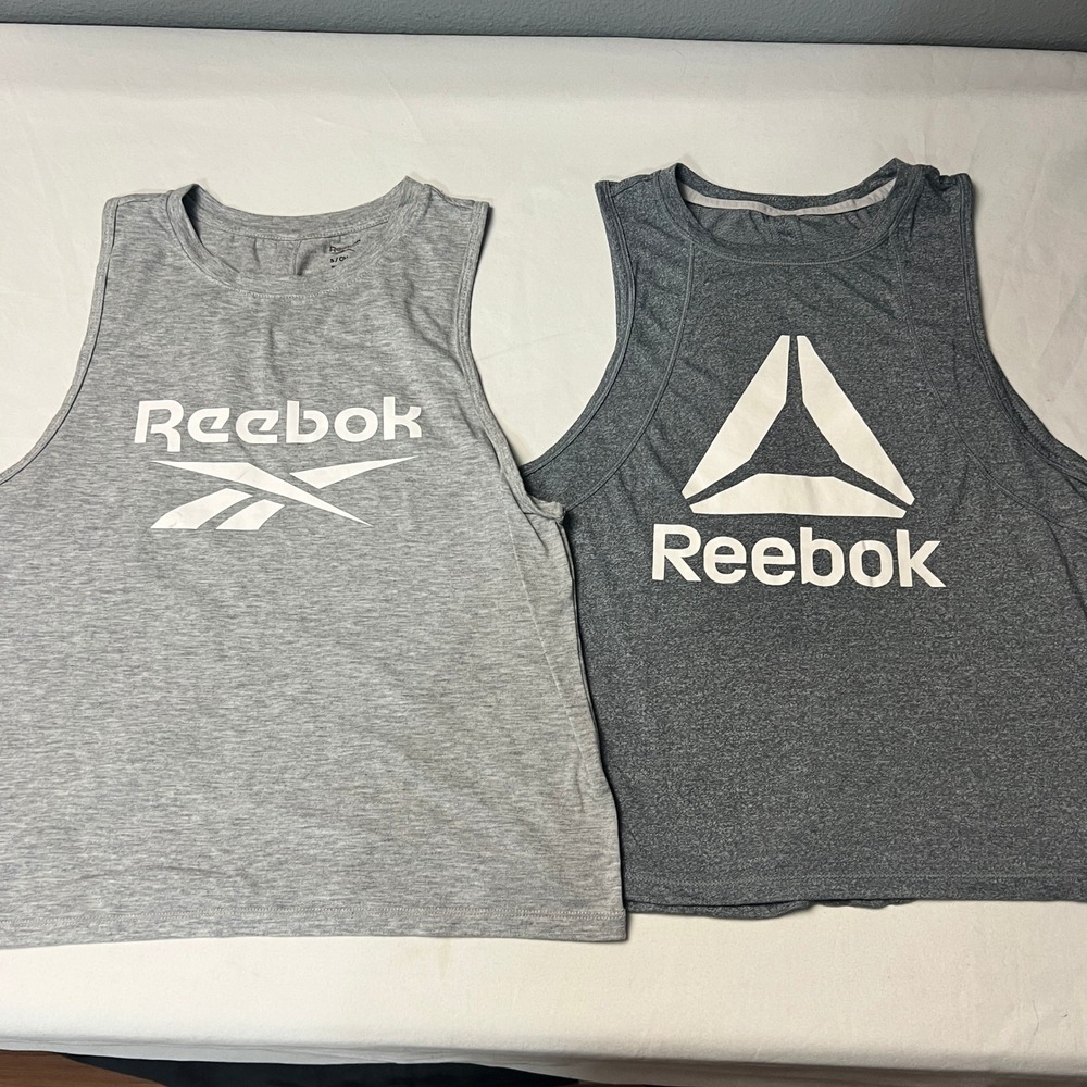 Bundle of Reebok Tank Tops 2-Pack Sleeveless Athletic Workout Gym Shirts Small